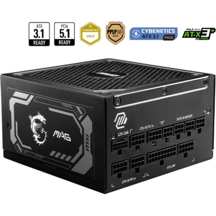 MSI MAG A1000GL PCIE5 1000W 24-pin ATX Stromversorgungsmodul Schwarz