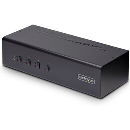 StarTech P4DD46A2-KVM-SWITCH: KVM DisplayPort duplo 4K60Hz de 4 portas, hubs USB 5Gbps, compatível com TAA