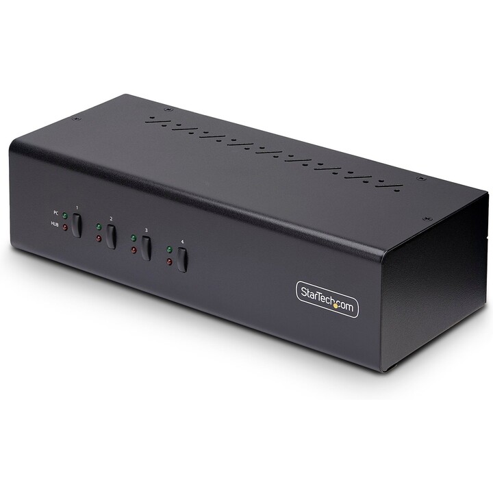 StarTech P4DD46A2-KVM-SWITCH: KVM DisplayPort duplo 4K60Hz de 4 portas, hubs USB 5Gbps, compatível com TAA