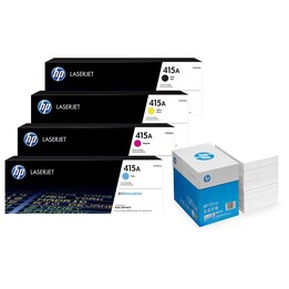 Bundle mit HP Original 415A Toner 4er Multipack + 2.500 Blatt HP Kopierpapier hochweiß