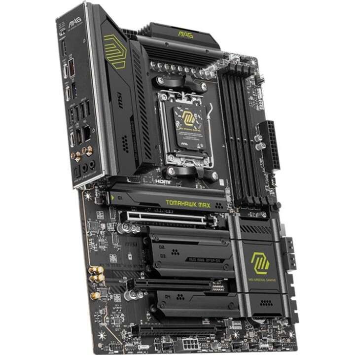 MSI MAG B850 Tomahawk Wifi Mainboard, AMD, AM5, B850, 4 DDR5, 256 GB, 1 HDMI, 4 SATA 3 + 2 M.2, 5 GB LAN + WLAN 7 + Bluetooth 5.