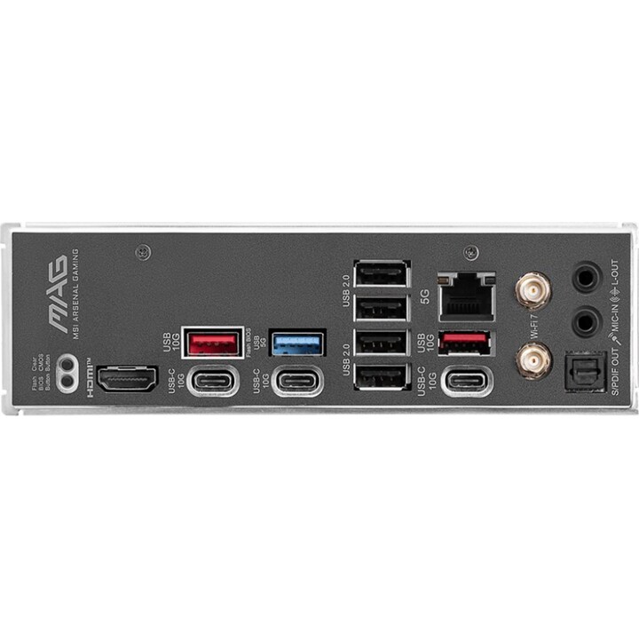 MSI MAG B850 Tomahawk Wifi Mainboard, AMD, AM5, B850, 4 DDR5, 256 GB, 1 HDMI, 4 SATA 3 + 2 M.2, 5 GB LAN + WLAN 7 + Bluetooth 5.