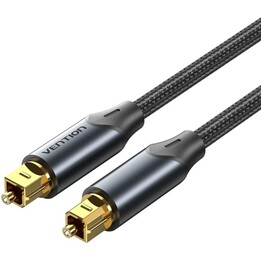 Cavo audio ottico Vention con treccia e connettore in alluminio 10m nero