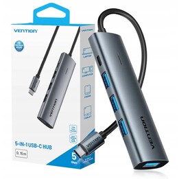 Hub 5w1 USB-C 3.0 Vention 0.15m