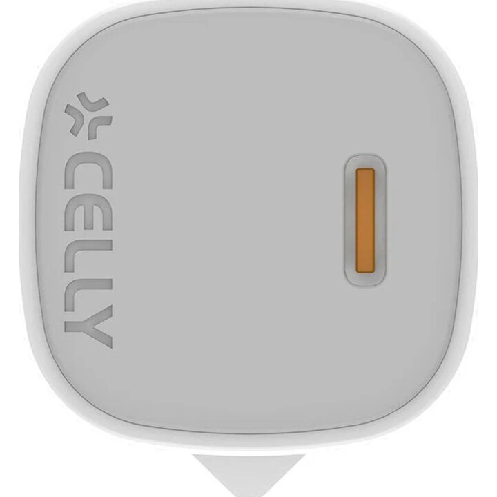 Caricatore da muro Celly UPTC1USBC20WCTL GaN da 20 W + cavo da USB-C a Lightning