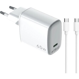 Caricatore da muro GaN Celly UPTC1USBC65WCTC 65 W + cavo da USB-C a USB-C