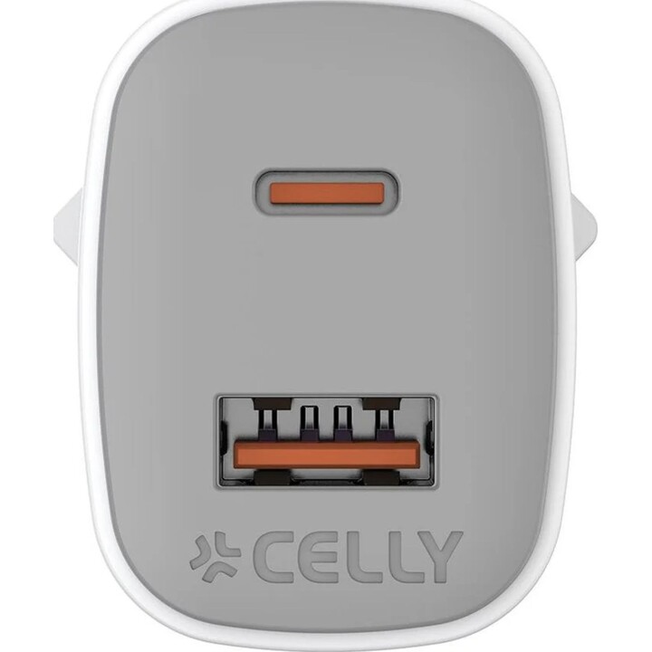 Celly UPTC1USB1USBC35 - Caricatore da muro GaN da 35 W, bianco