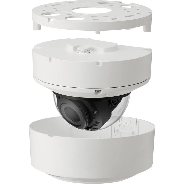 Hanwha Techwin XND-C7083RV : Caméra dôme AI IR d'intérieur 4MP, objectif varifocal motorisé 2,8-10mm, WDR 120dB, IR 40m, IP52/IK