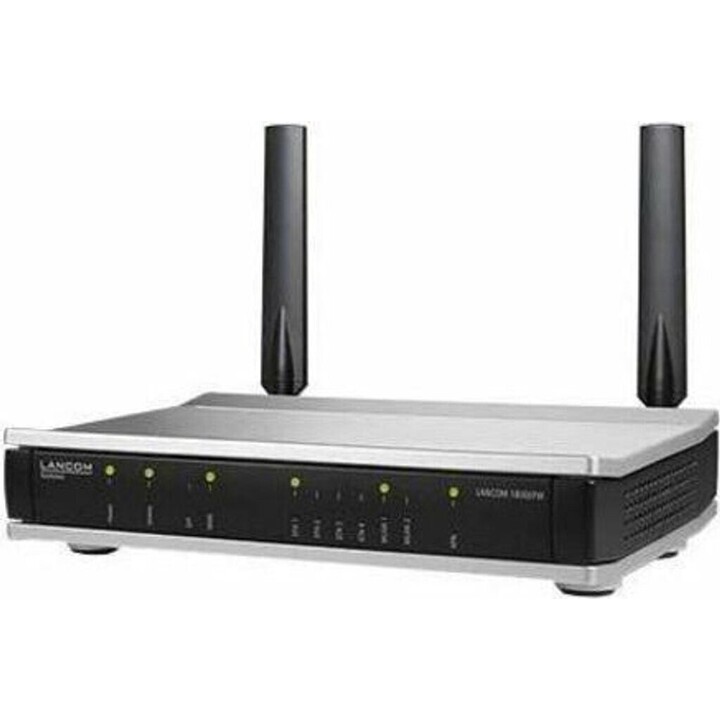 LANCOM 1800EFW: SD-WAN Wi-Fi 6 Router, Dual-Band 1200Mbps 5GHz/575Mbps 2,4GHz, SFP Glasfaser, 4x Gigabit Ethernet, 5 IPSec VPN