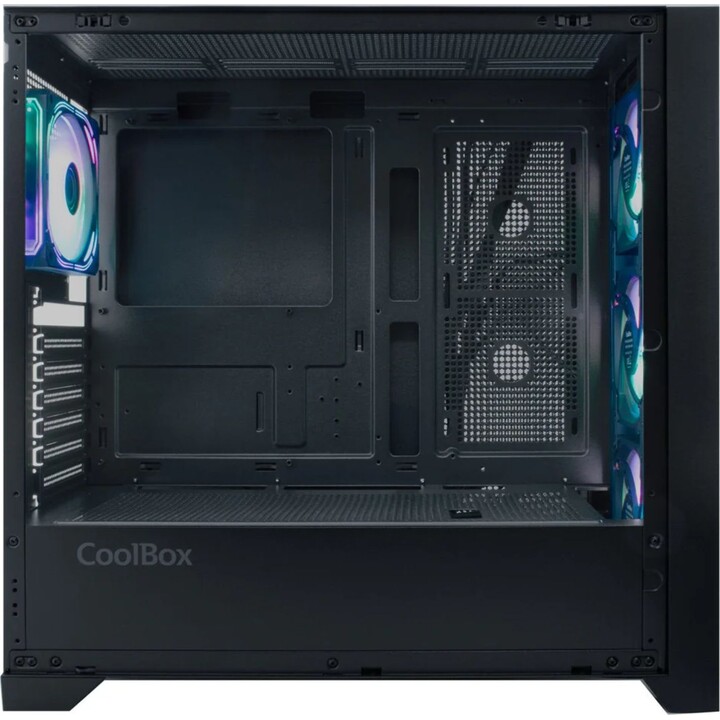 Coolbox GE-2000 Dualview ATX Gaming Tower PC-Gehäuse, Schwarz, mit LED-Anzeigen