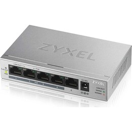 Zyxel GS1005HP Gigabit Ethernet não gerenciado (10/100/1000) Silver Power over Ethernet (PoE)