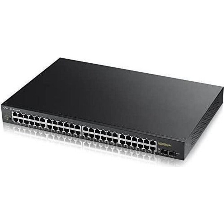Zyxel GS1900-48HPv2 Géré L2 Gigabit Ethernet (10/100/1000) Connexion Ethernet, supportant l'alimentation via ce port (PoE) Noir