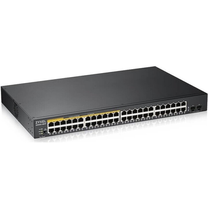 Zyxel GS1900-48HPv2 Géré L2 Gigabit Ethernet (10/100/1000) Connexion Ethernet, supportant l'alimentation via ce port (PoE) Noir