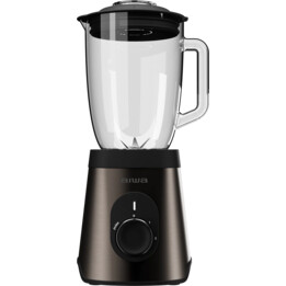 Frullatore Aiwa Saberu 1500W a 2 velocità con 6 lame Satoku, contenitore in vetro da 1,5 l, nero