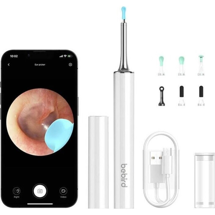Rod Bebird T15 Blanco – Otoscopio Limpiador de Oídos Profesional