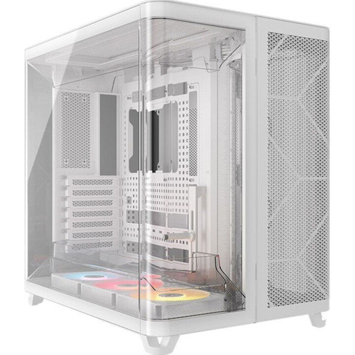 Corsair AIR 5400 RS-R ARGB PC Tower con vetro curvo e tripla camera, bianco