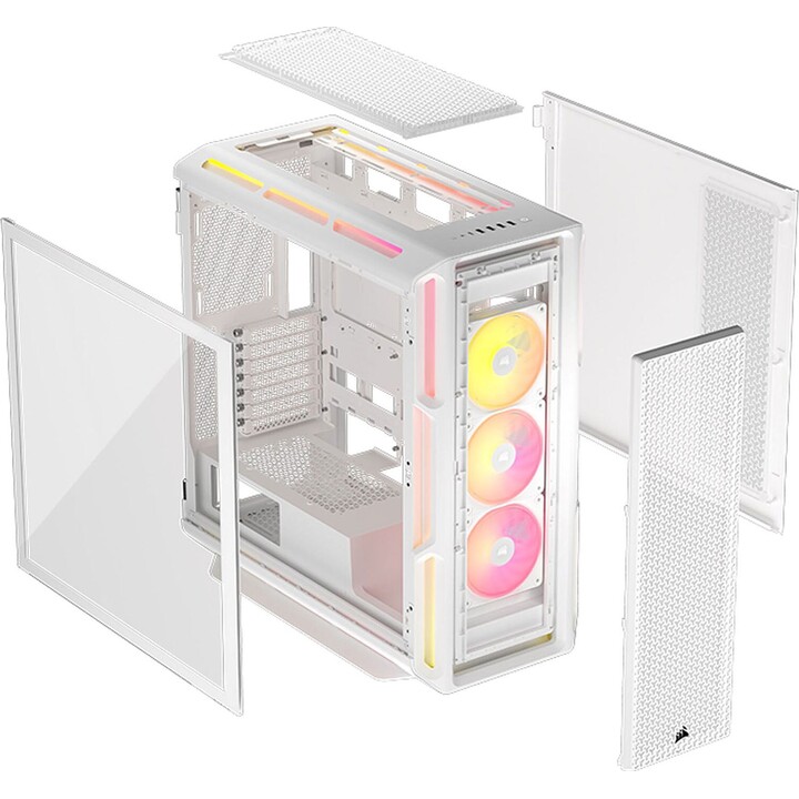 Tour PC Corsair iCUE LINK 5000T LX RGB Mid Tower EATX Verre Trempé USB-C Blanc