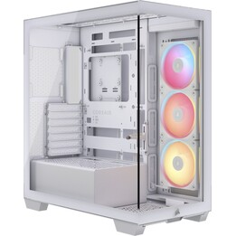 Corsair 3500X LX-R RGB PC-Tower mit gehärtetem Glas, 3 Lüftern, ATX/E-ATX, erweitertem RGB-Management und Kabelmanagement, Weiß