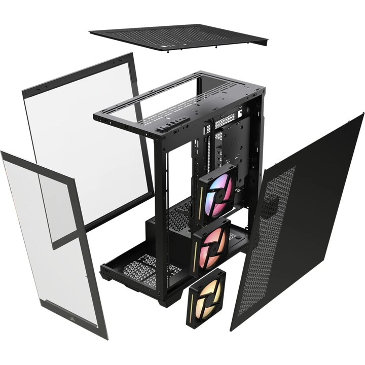 Tour PC Corsair 3500X LX-R RGB avec verre trempé, 3 ventilateurs, support E-ATX, noir