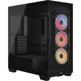 Torre PC Corsair 3500X LX-R RGB Vidrio Templado 3x Ventiladores Soporte E-ATX, negro