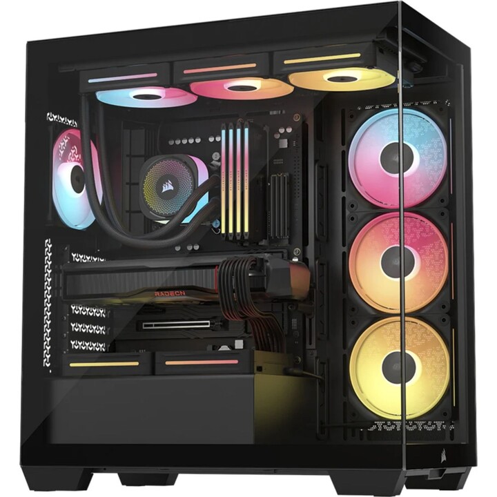 Tour PC Corsair 3500X LX-R RGB avec verre trempé, 3 ventilateurs, support E-ATX, noir