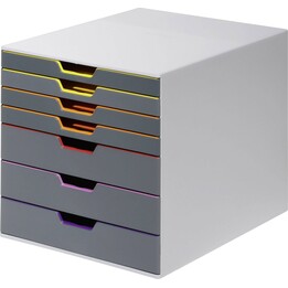 Caja de cajones DURABLE VARICOLOR 7 compartimentos Etiquetas multicolor