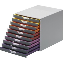 Cassettiera DURABLE VARICOLOR 10 scomparti Etichette Multicolore