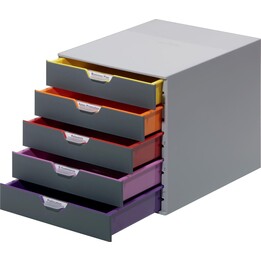 Boîte à tiroirs DURABLE VARICOLOR 5 compartiments Étiquettes multicolores