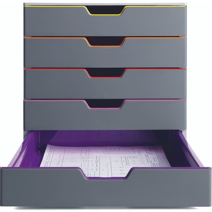Cajón DURABLE VARICOLOR 5 Compartimentos Etiquetas multicolor