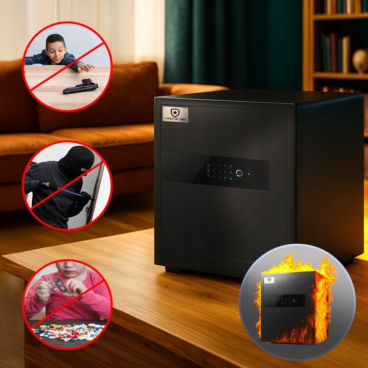 Cofre eletrónico Extralink Lockstar com código e impressão digital X-45X