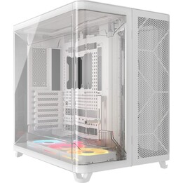 Caja Corsair AIR 5400 LX-R Link RGB triple cámara vidrio templado Blanca