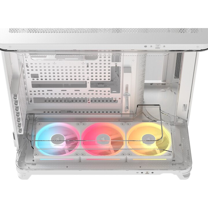 Corsair AIR 5400 LX-R Link RGB Triple Chamber Tempered Glass Case, White