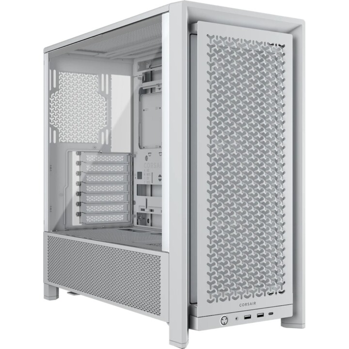 Corsair 4000D Airflow PC Tower, ATX/EATX bianco, vetro temperato, 3 USB-C da 120 mm, senza alimentatore