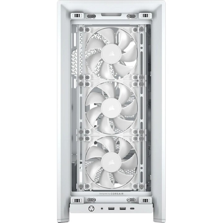 Corsair 4000D Airflow PC Tower, ATX/EATX bianco, vetro temperato, 3 USB-C da 120 mm, senza alimentatore