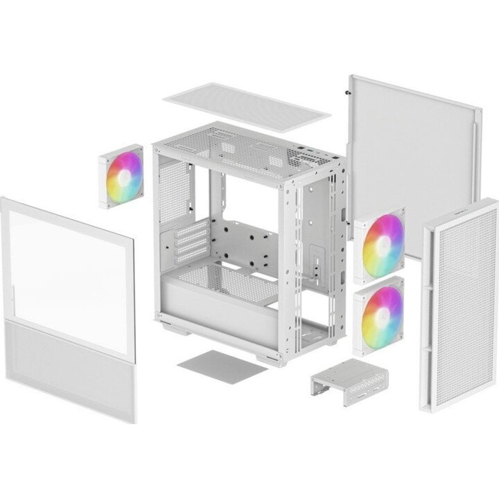 DeepCool CH360 PC Tower, Tempered Glass, USB 3.2, White