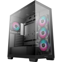 DeepCool CG580 4F Schwarzes ATX-PC-Tower-Gehäuse mit gehärtetem Glas und 4 RGB-Lüftern