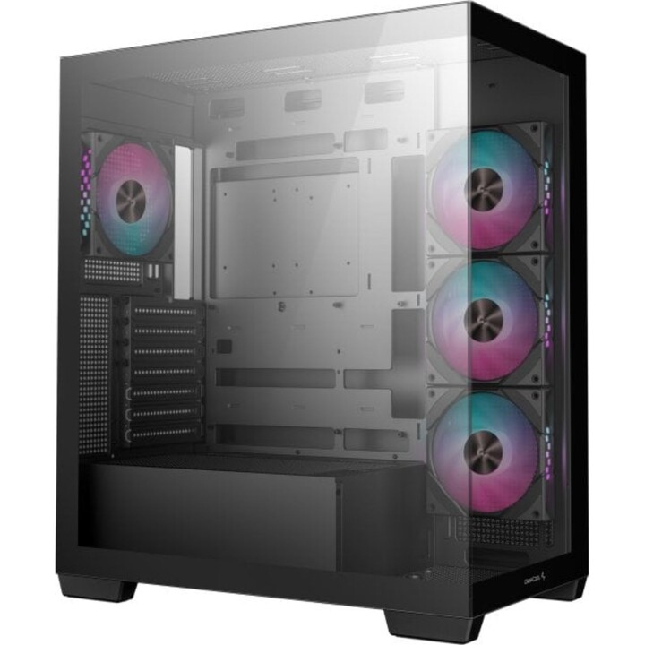 Torre PC Caja DeepCool CG580 4F Negra ATX Vidrio Templado 4 Ventiladores RGB
