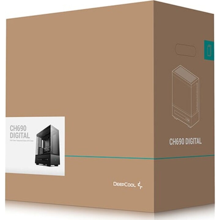 DeepCool CH690 Custodia Tower per PC DIGITALE ATX, Nero, 8 Slot, Vetro/Mesh, USB-C, GPU, 450 mm