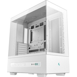 Torre para PC ATX DeepCool CH690 branca com janela lateral, tela LCD, USB-C e 8 slots de expansão