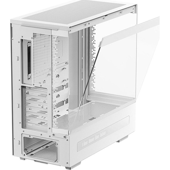 DeepCool CH690 PC Tower ATX bianco con finestra laterale, schermo LCD, USB-C e 8 slot di espansione