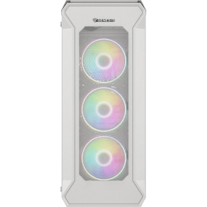 Genesis Irid 505 V2 ARGB Midi Tower PC Tower Gehärtetes Glas USB 3.0 Weiß