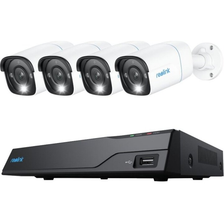 Reolink NVS8-8MB4 (PS4KB01-8): Kit NVR 8CH 4K PoE, 8x câmaras bullet de 8MP, 2TB HDD, deteção inteligente de pessoas/veículos/an