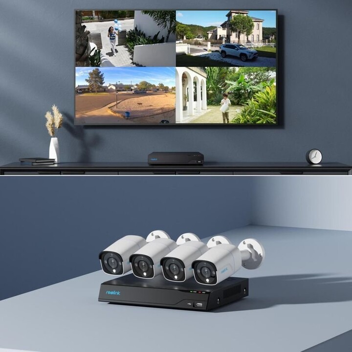Reolink NVS8-8MB4 (PS4KB01-8): 8CH 4K PoE NVR Kit, 8x 8MP Bullet Cameras, 2TB HDD, Smart Person/Vehicle/Animal Detection, IR Nig