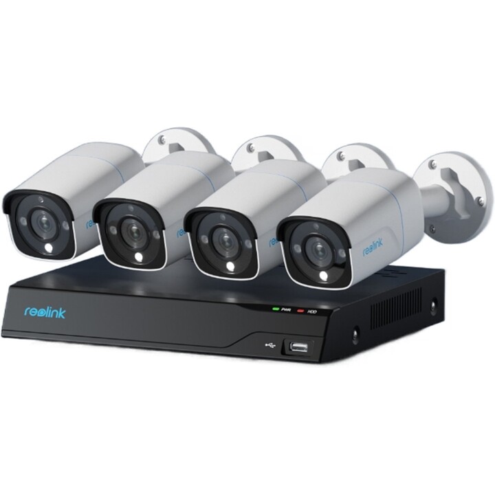 Reolink NVS8-8MB4 (PS4KB01-8): 8CH 4K PoE NVR Kit, 8x 8MP Bullet Cameras, 2TB HDD, Smart Person/Vehicle/Animal Detection, IR Nig
