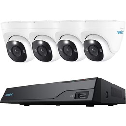 Reolink NVS8-8MD4 (PS4KD01-8) : Kit NVR PoE 4K 8CH, 4x caméras dôme 8MP + 2TB HDD, détection intelligente de personnes/véhicules