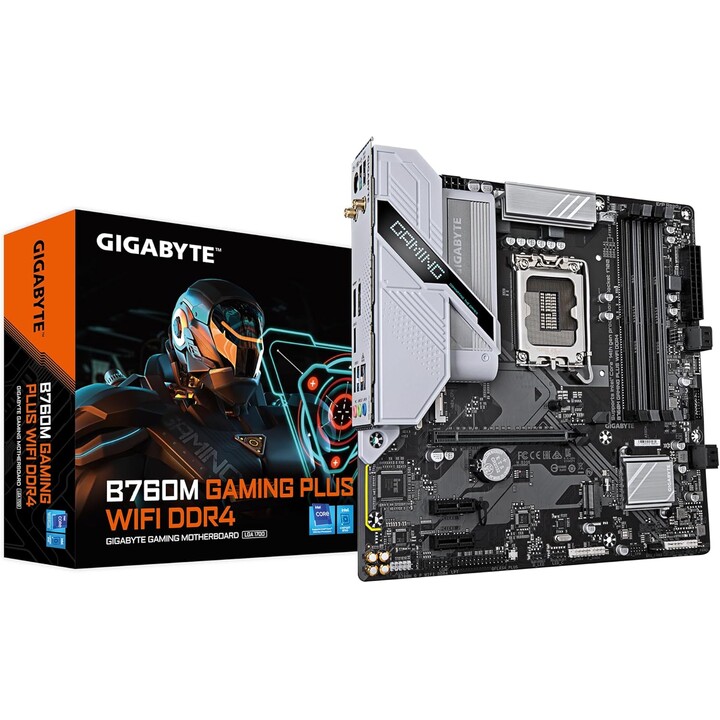 Scheda madre Gigabyte B760m Gaming Plus Wifi Ddr4 - Compatibile con processori Intel Core di 14a generazione, 4+1+1 fase Vrm, fi