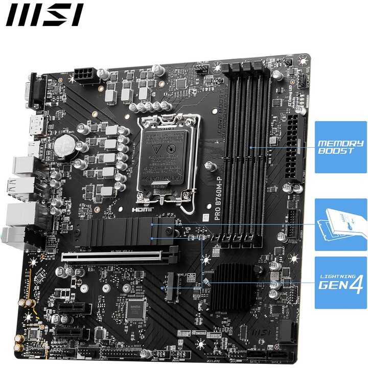 Scheda madre Intel MSI PRO B760M-P DDR4 LGA 1700