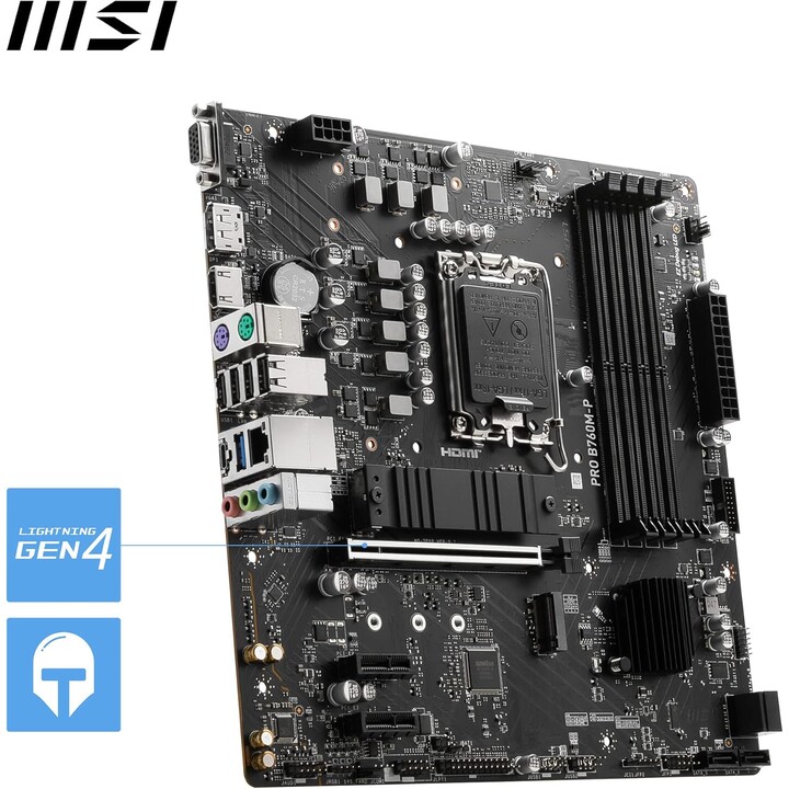 Scheda madre Intel MSI PRO B760M-P DDR4 LGA 1700