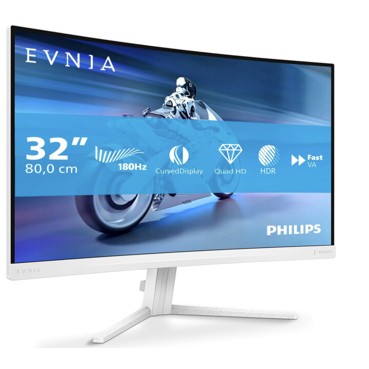 Philips EVNIA 32M2C5501 Moniteur de jeu 32" QHD incurvé, 180Hz, WLED, 1 ms GtG, Fast VA, HDR10, Adaptive Sync, FreeSync Premium,