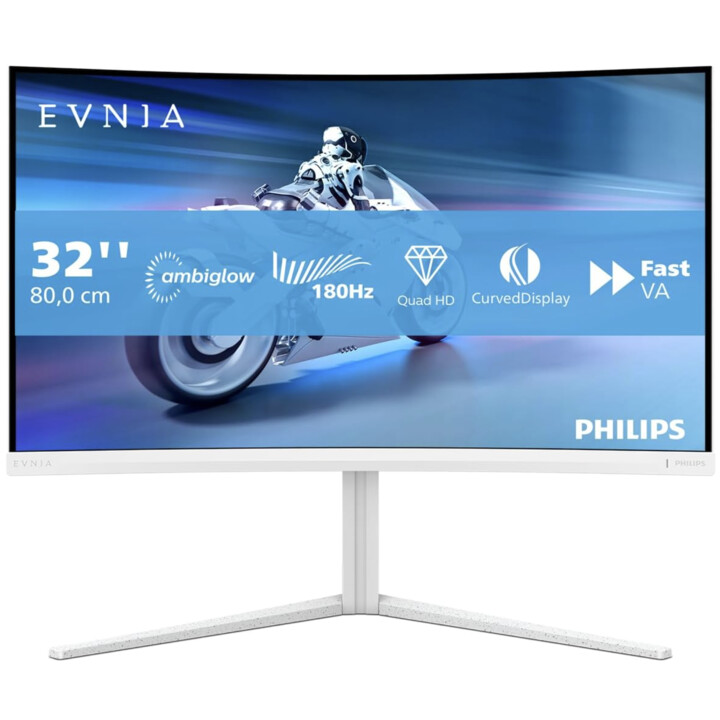 Philips EVNIA 32M2C5501 Monitor da gioco 32" QHD curvo, 180Hz, WLED, 1 ms GtG, Fast VA, HDR10, Adaptive Sync., FreeSync Premium,
